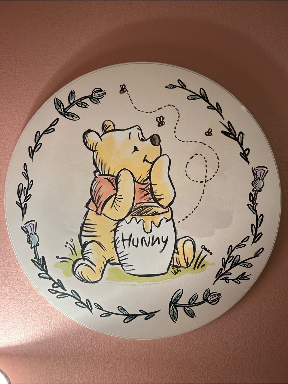 Winnie the Pooh 'Hunny' Round Wall Art - Yellow